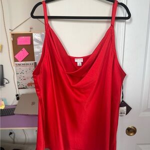 Cowl Neck Red Strappy Top